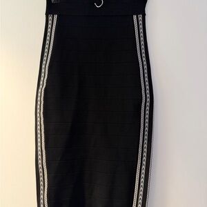 Karen Millen Black Pencil Skirt with White Trim